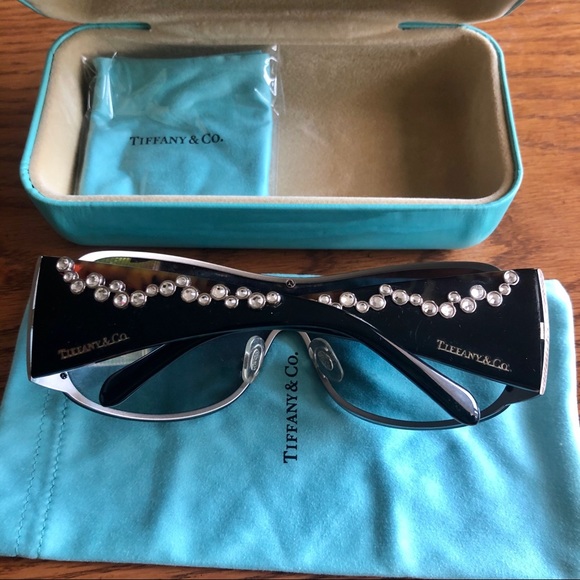 TIFFANY & CO Embellished Black Shield Sunglasses - Picture 2 of 10
